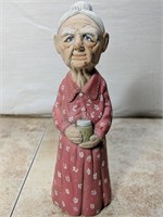 Ceramic Elderly Lady Figure