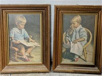 Vintage Wall Art of Boy and Girl