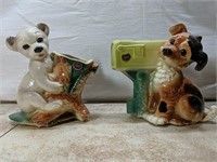 Lot of 2 Royal Copley Animal Planters. 8"