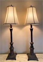 Pair banquet style lamps