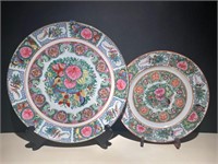 2 Chinese Famille Rose Plates