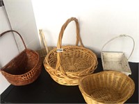 5 BASKETS - ASSORTED SIZES - LARGEST IS 14" ACROSS
