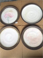 4 POTTERY PLATES - EACH OF THEM APPROX. 14" ACROSS