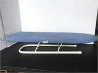 PORTABLE IRONING BOARD WITH WIRE IRON HOLDER
