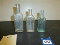 Lot of 3 Drug Store Bottles