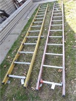 Two 14' fiberglass ladders