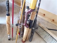 Misc. fishing rods w/ some reels