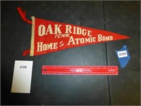 Vintage Oak Ridge Tennesee Pennant