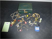 Vintage Jewelry Box W/ Contents