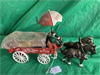 #1 PEPSI COLA CAST IRON WAGON W/ BOTTLES