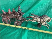 #2 CAST IRON FIRE PATROL HORSE DRAWN WAGON