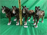 (4) #6  9IN TALL PLASTIC CLYDESDALE HORSE FIGURES