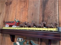 #13 CAST IRON WAGON WITH BARRELS / 8 HORSE