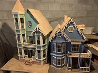 (2)LARGE WOOD HAND CRAFTED DOLL HOUSES