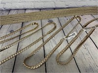 New QTY 10 Men's Brass Necklaces - 24 inches