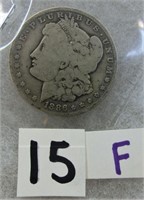 15F- 1886 O Morgan silver dollar