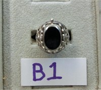 B1-sterling filigree ring w/spinner center