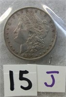 15J- 1891 S Morgan silver dollar