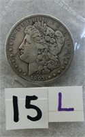 15L- 1903 Morgan silver dollar