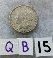 QB15- 1921 Morgan silver dollar