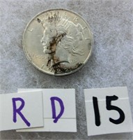 RD15- 1922 Peace silver dollar