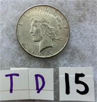 TD15- 1922 Peace silver dollar
