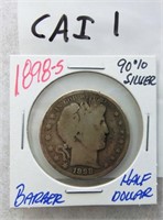 CAI1- 1898 S Barber half dollar