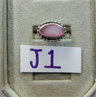 J1- sterling & pink mother of pearl ring size 6.5
