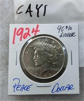 CAY1- 1924 Peace silver dollar