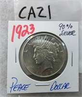CAZ1- 1923 Peace silver dollar
