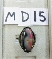 MD15- sterling ring w/picture agate size 5.75