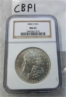 CBP1- 1884O Morgan silver dollar MS-63