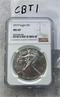 CBT1- 2019 Eagle silver dollar MS-69