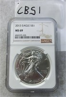 CBS1- 2013 Eagle silver dollar MS-69