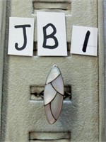 JB1- sterling & mother of pearl inlay ring size
