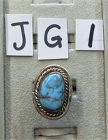 JG!- sterling & turquoise Native American ring