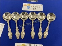 SIX WHITING STERLING SILVER LILY PATTERN SPOONS