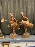 TWO PHILIPPINE LARGE WOOD CARVINGS