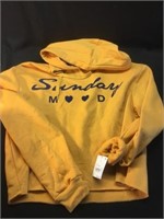 Freeze yellow crop top hoodie “Sunday mood” -