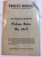 Owners manual McCormick Deering pick up Baler