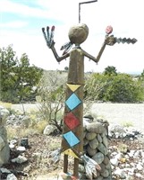 Harlequin Kokopelli by Jean McClean, 80" Tall