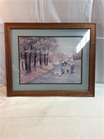 23 x 19“ framed Amish picture signed