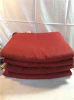 4 red  outdoor cushion pads