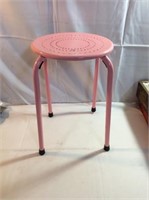 Metal pink stool