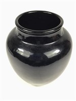 Nice Heavy Black Glazed Ceramic Urn