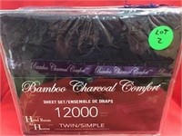 Twin Bamboo charcoal 4pcs bed set royal purple