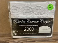 Bamboo Charcoal Comfort Twin Sheet Set White