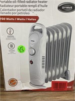 Portable oil filled radiator heater 500 watts