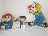 Raggedy Ann & Andy Vintage Wall Plaques