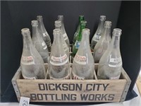 Dickson Bottling Works Crate and glass bottles